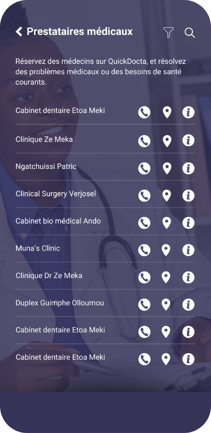 medical provider screen